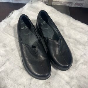 Dansko Black Leather Mules